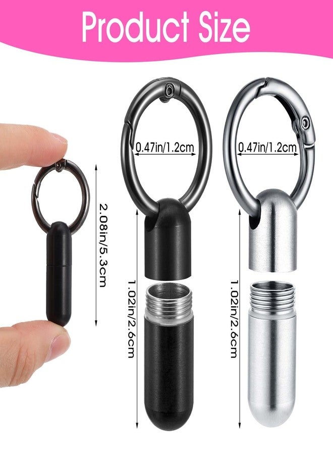 Qianyu 2 PCS Micro Keychain Pill Holder Small Pill Case Waterproof Medicine Organizer Tiny Pills Holder Bottle Portable Container with Keyring for Travel Outdoor Purse Pocket - Image 2